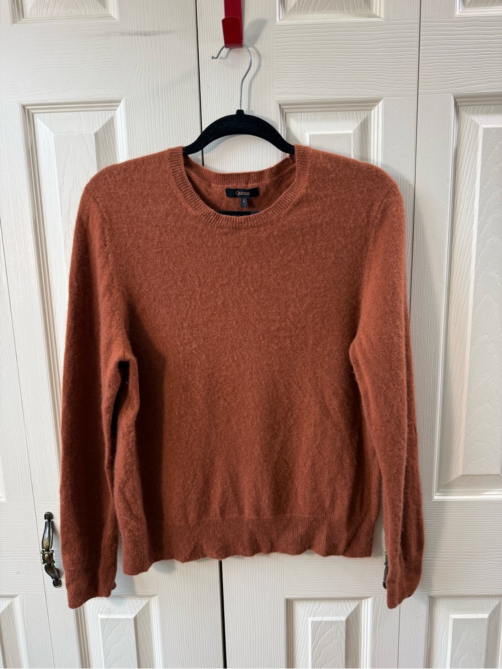 Quince 100% Mongolian Cashmere Crewneck Sweater Chestnut Brown Womens Size Large